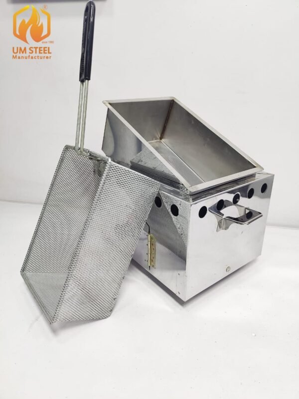 4 Liter commercial square gas fryer tabletop model by UM Steel Lahore